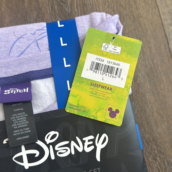 Disney Stitch Pajamas. Women’s size large loungewear. Purple. New. - Picture 4 of 4